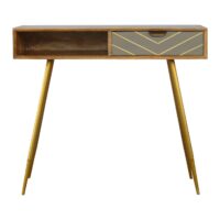 sleek cement brass inlay writing desk