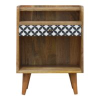 district diamond patterned bedside