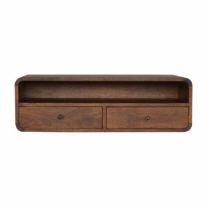 Floating Wall Mounted Console Table: Chestnut