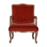 Velvet in Brick Red French Fashion Chair