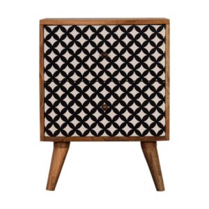 Diamond Screen Printed Bedside