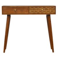 Gold Art Pattern Console Table