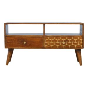 Gold Art Pattern Drawer Media Unit