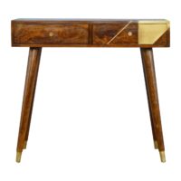 Gold Art Pattern Console Table