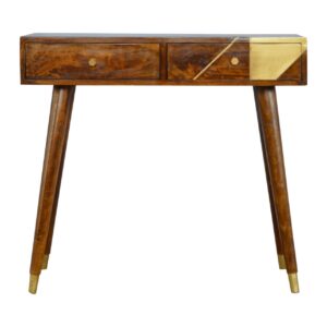Gold Art Pattern Console Table