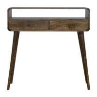 Curved Grey Washed Console Table