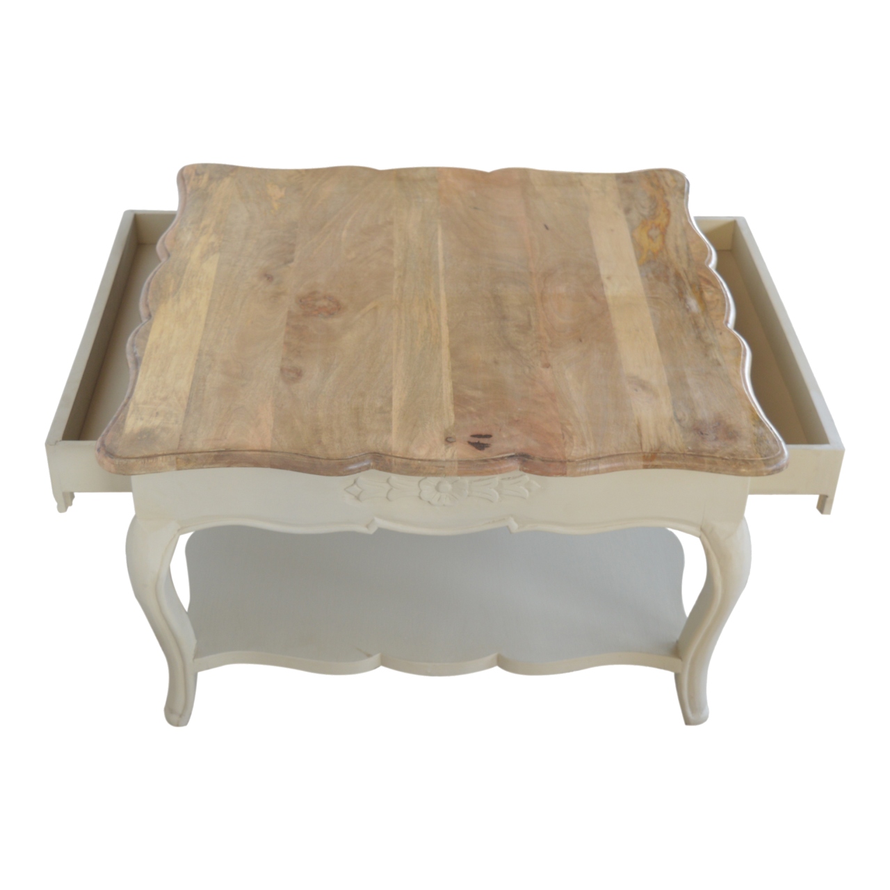 amberly carved coffee table
