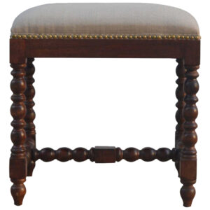 White Linen Occasional Footstool