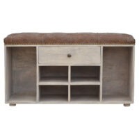Buffalo Hide 4-Slot Shoe Cabinet with Deep Buttons