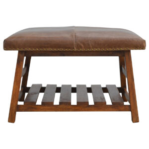 Stool, Square Foot, Buffalo Hide