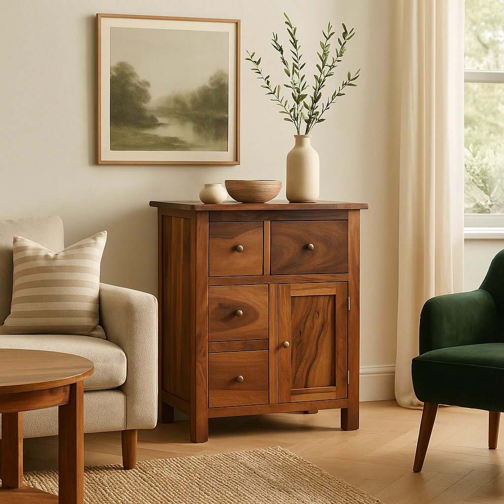 sheesham 4 drawer cabinet