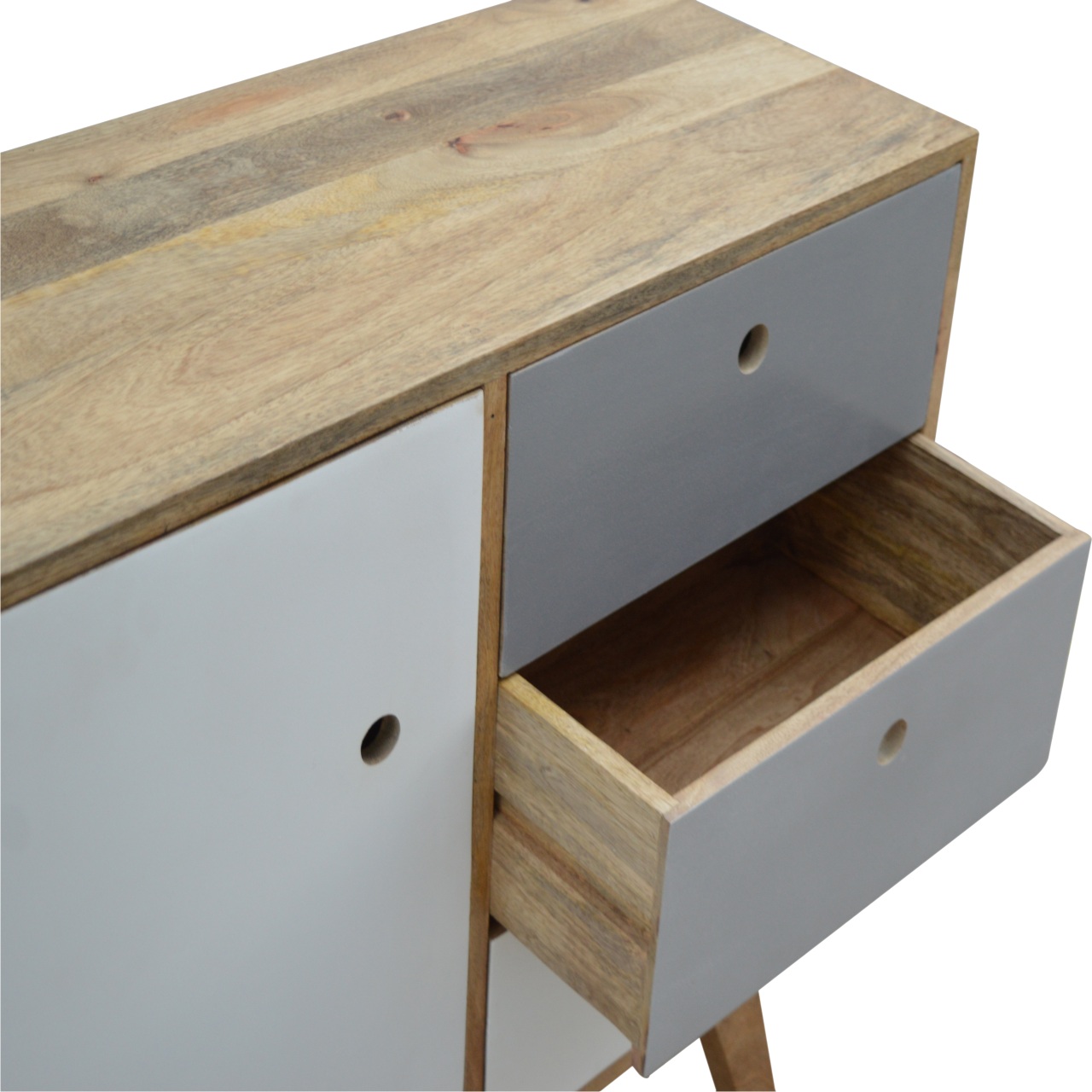 two tone hand painted cabinet