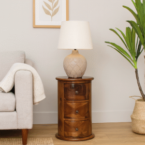 3 drawer chestnut sheesham drum