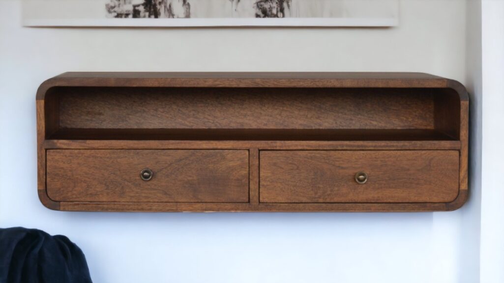 wall mounted 2 drawer console table