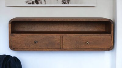 wall mounted 2 drawer console table