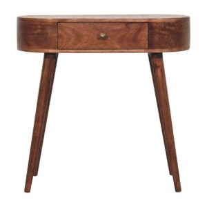 Honey Caramel Rounded Small Console Table