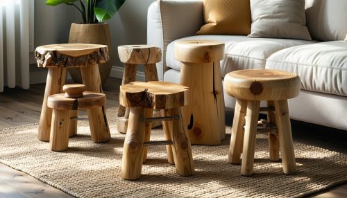 small wooden footstools