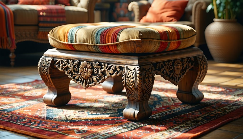 handcrafted footstools india