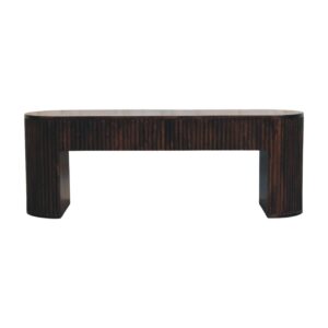 Velvet Mocha Fluted Bench