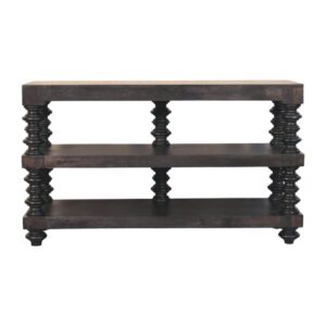 Spindle Shelf Console in Carbon Ash