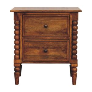Spindle Leg Amber Oak Nightstand